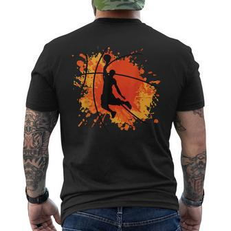 Basketball Sport Basketball Player Silhouette Basketball T-Shirt mit Rückendruck - Seseable