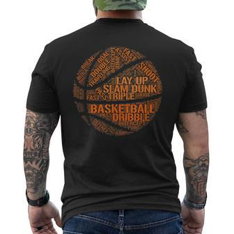 Basketball Terms Motivational Word Cloud Boys Girls Men's T-shirt Back Print - Thegiftio UK