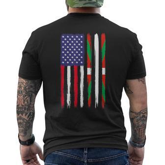 Basque Roots Half American Flag Patriotic Basque Men's T-shirt Back Print - Monsterry AU