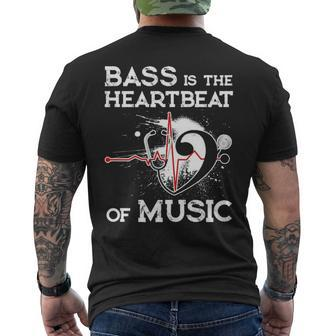 Bass Is The Heartbeat Men's T-shirt Back Print | Mazezy