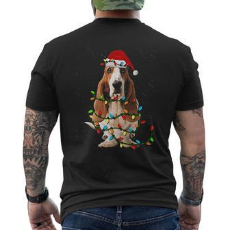Basset Hound Christmas Mens Back Print T-shirt - Seseable