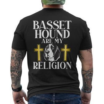 Basset Hound Are My Religion Basset Hound Men's T-shirt Back Print | Mazezy