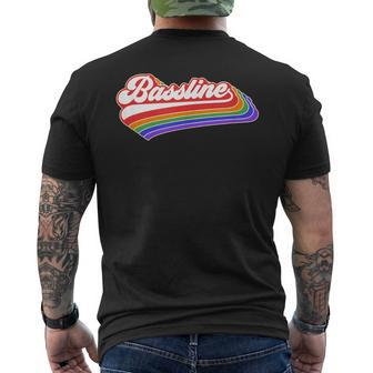 Bassline T Retro Music For Dj Men's T-shirt Back Print - Seseable