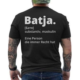 Batja Papaateratertag Russland Russisch Russe T-Shirt mit Rückendruck - Seseable