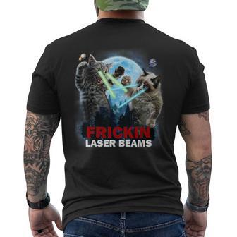 Battle Of Giant Cat Frickin Laser Beams Galaxy Men's T-shirt Back Print - Monsterry