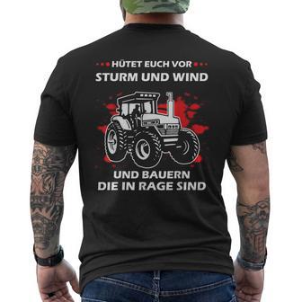 Bauern-Demo Demonstration Jetzt Ist Schluss Protest Black T-Shirt mit Rückendruck - Seseable