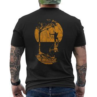 Baum und Schaukel Design Kurzärmliges Herren-T-Kurzärmliges Herren-T-Shirt für Herren im Sonnenuntergang Look - Seseable