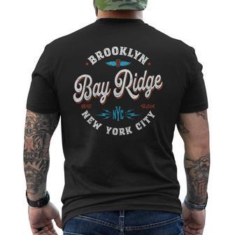 Bay Ridge Brooklyn New York Retro Vintage Graphic Men's T-shirt Back Print - Monsterry
