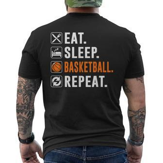 Bball Eat Sleep Basketball Repeat Basketball Player Men's T-shirt Back Print - Thegiftio UK