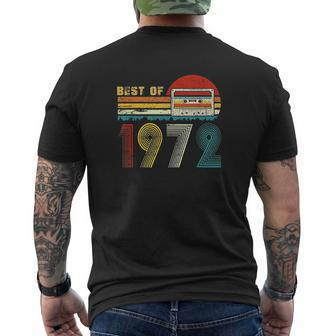 Bday Best Of 1972 Retro Cassette Tape Vintage Mens Back Print T-shirt - Thegiftio UK