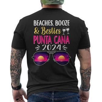 Beaches Booze Besties Punta Cana 2024 Vacation Spring Break Men's T-shirt Back Print - Thegiftio UK