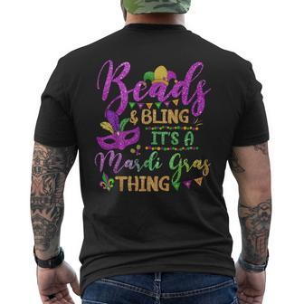 Beads And Bling Its A Mardi Gras Thing Fun Colorful Men's T-shirt Back Print | Mazezy