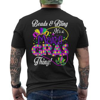 Beads And Bling It's A Mardi Gras Thing New Orleans Festival Mens Back Print T-shirt - Seseable