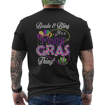 Beads And Bling It's A Mardi Gras Thing T-Shirt Mens Back Print T-shirt - Thegiftio UK