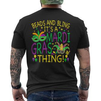 Beads Bling Mardi Gras Thing Carnival Party Women Men's T-shirt Back Print - Seseable