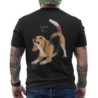 Beagle Beagles Love Is Dog Mom Dad Puppy Pet Cute Men's T-shirt Back Print | Mazezy AU