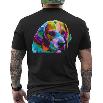 Beagle In Colorful Pop Art For Dog Owners Men's T-shirt Back Print | Mazezy