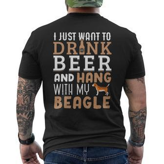 Beagle Dad Father's Day Dog Lover Beer Men's T-shirt Back Print | Mazezy