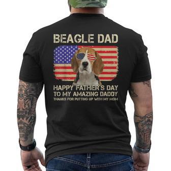 Beagle Dad Happy Fathers Day To My Amazing Daddy Dog Men's T-shirt Back Print - Monsterry