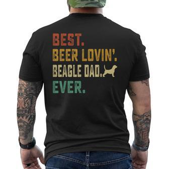 Beagle Dog Lover Best Beer Loving Beagle Dad Fathers Day Men's T-shirt Back Print - Monsterry AU