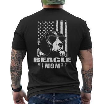 Beagle Mom Cool Vintage Retro Proud American Men's T-shirt Back Print | Mazezy
