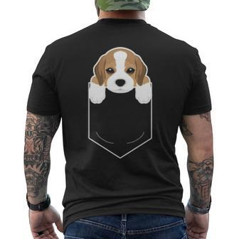 Beagle In My Pocket Cute Dog Owner Men's T-shirt Back Print | Mazezy