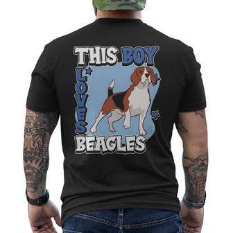 Beagle Quote Dog Owner This Boy Loves Beagles Men's T-shirt Back Print | Mazezy
