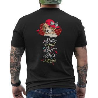 Beagle She Is Mad But She Is Magic Men's T-shirt Back Print | Mazezy