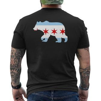 Bear Chicago Flag City Mens Back Print T-shirt - Thegiftio