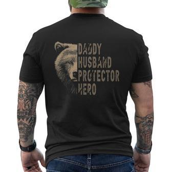 Bear Dad Husband Daddy Protector Hero Fathers Day Men's T-shirt Back Print - Monsterry UK