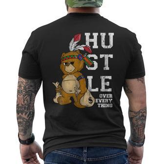 Bear Hustle Over Everything Native American Spirit Men's T-shirt Back Print - Monsterry