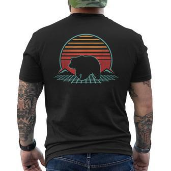 Bear Retro Vintage 80S Style Grizzly Brown Bear Men's T-shirt Back Print - Thegiftio UK