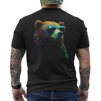Bear Sunglasses Animal Colourful Forest Animals Bear Men's T-shirt Back Print - Monsterry CA