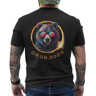 Bear With Sunglasses Total Solar Eclipse 2024 Men's T-shirt Back Print - Monsterry DE