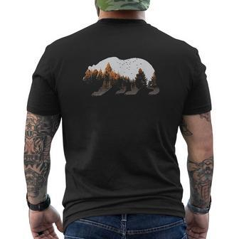 Bear Vintage National Park Bear Wildlife Mountains Mens Back Print T-shirt - Thegiftio