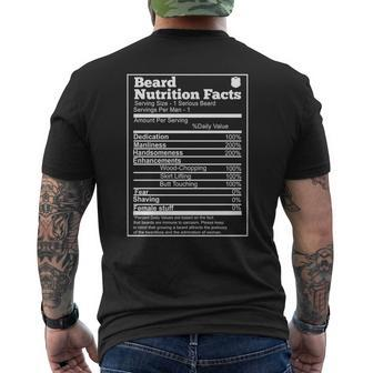 Beard Nutrition Fact Mens Back Print T-shirt - Thegiftio UK
