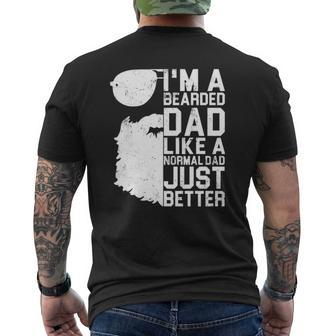 Bearded Dad Beard Humor Father's Day Idea Mens Back Print T-shirt | Mazezy