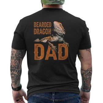 Bearded Dragon Dad Bearded Dragon Papa Father Mens Back Print T-shirt | Mazezy