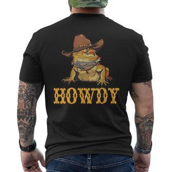 Bearded Dragon Howdy Cowboy Men's T-shirt Back Print - Monsterry CA