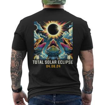 Bearded Dragon Howling At Solar Eclipse Men's T-shirt Back Print - Seseable