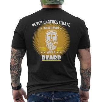 Bearded Grandpa Never Underestimate Men's T-shirt Back Print - Thegiftio UK