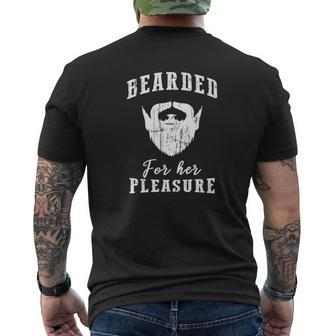 Bearded For Her Pleasure Beard Lover Mens Back Print T-shirt - Thegiftio UK
