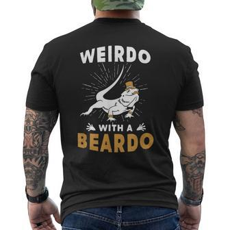 Beardie Lovers- Weirdo With A Beardo Bearded Dragon Men's T-shirt Back Print - Monsterry CA
