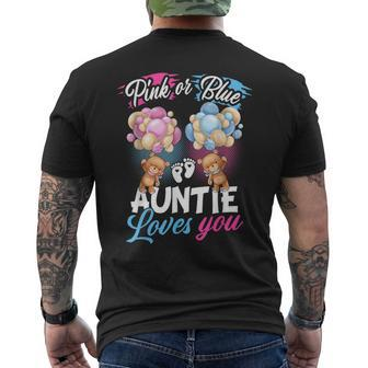 Bears Pink Or Blue Auntie Loves You Gender Reveal Men's T-shirt Back Print - Seseable