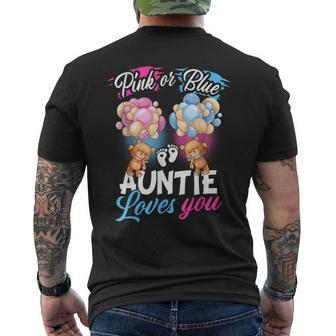 Bears Pink Or Blue Auntie Loves You Gender Reveal Men's T-shirt Back Print - Thegiftio UK