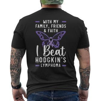 I Beat Hodgkin's Lymphoma Survivor Lymphoma Cancer Men's T-shirt Back Print - Monsterry