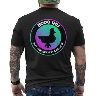 Beautiful Black Coq Inu Silhouette Cryptocurrency Men's T-shirt Back Print | Mazezy