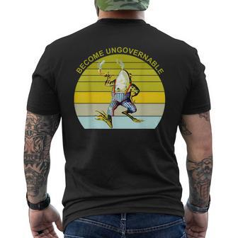 Become Ungovernable Frog Vintage Apparel Men's T-shirt Back Print - Monsterry