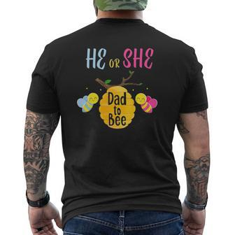 Bee Gender Reveal For Dad Bee Themed Party Mens Back Print T-shirt | Mazezy