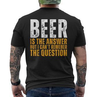 Beer Is The Answer Graphic Beer Men's T-shirt Back Print - Thegiftio